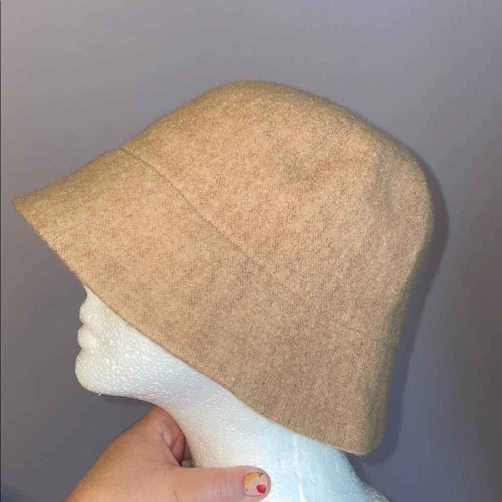 Liz Claiborne Y2K Camel Tan Wool Rabbit Hair Angora Bucket Hat OS